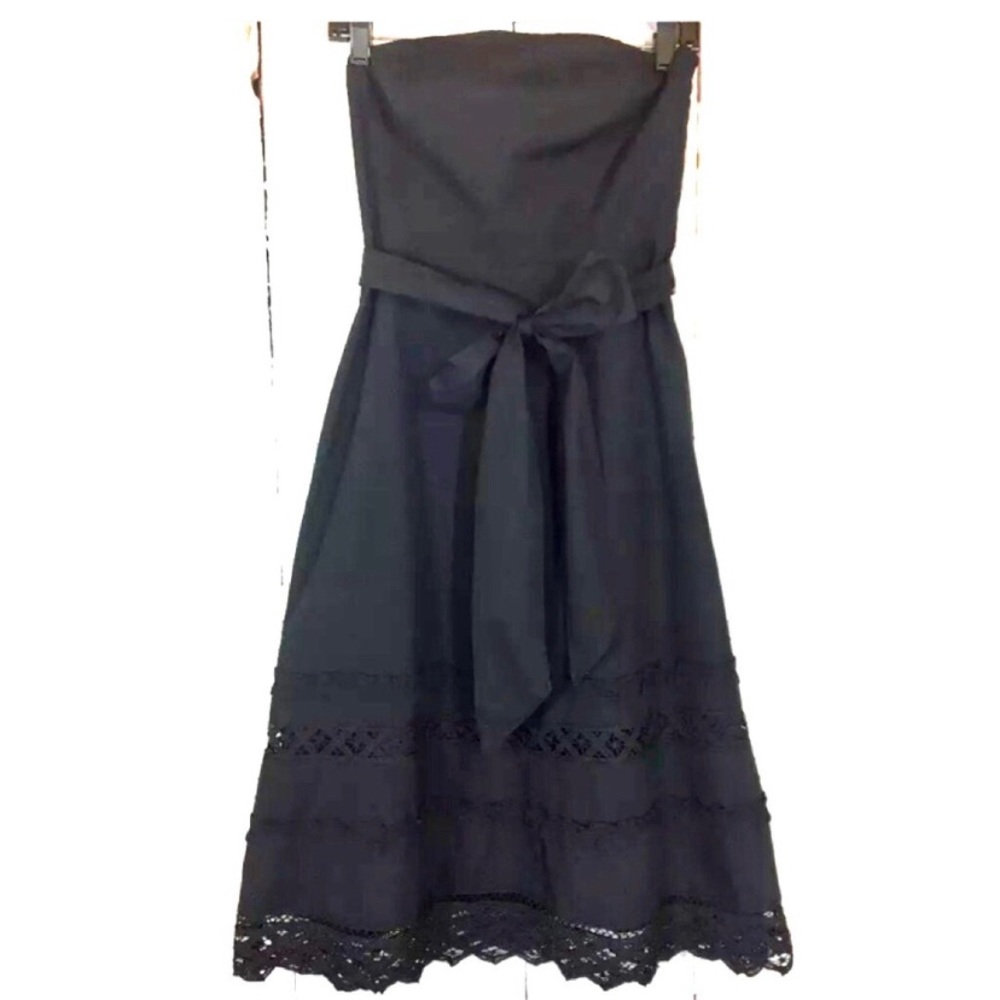 Loft black strapless dress size 0 Pettit